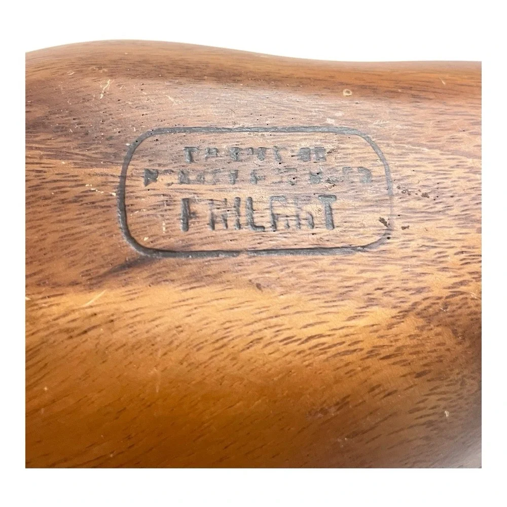 Vintage Philart‎ Monkey Pod Wood Leaf Divided Serving Bowl
